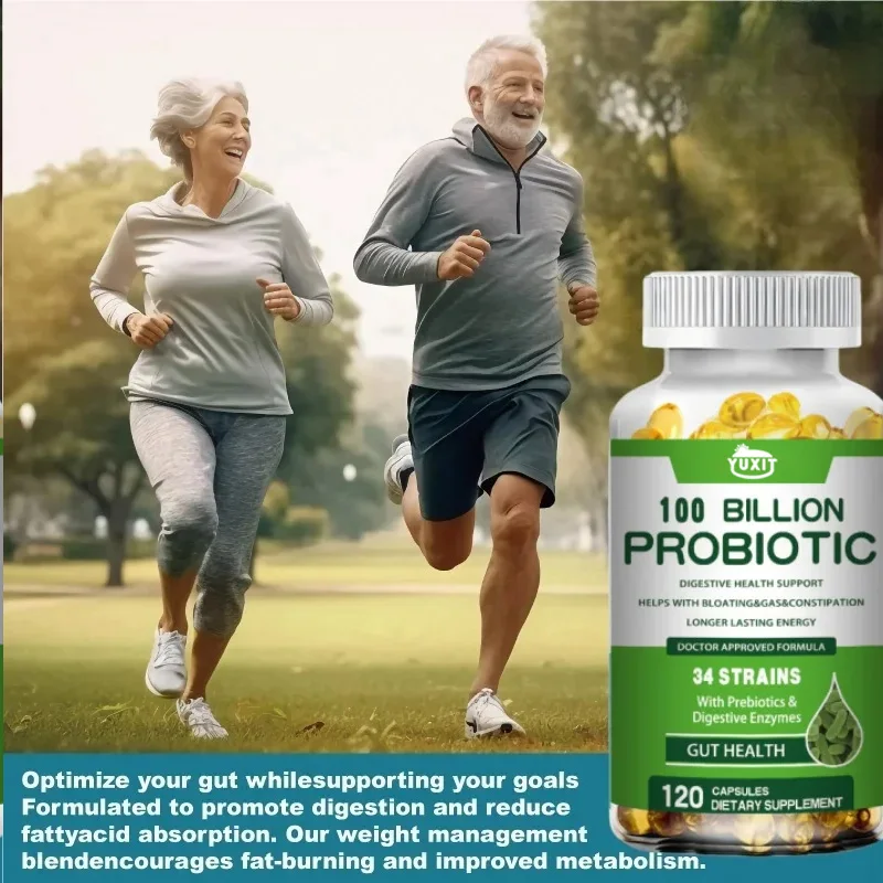 YUXIT Prebiotic Digestive Enzyme 120 Vegetarian Capsules 5 Probiotic Compounds - Supporting Intestinal Health