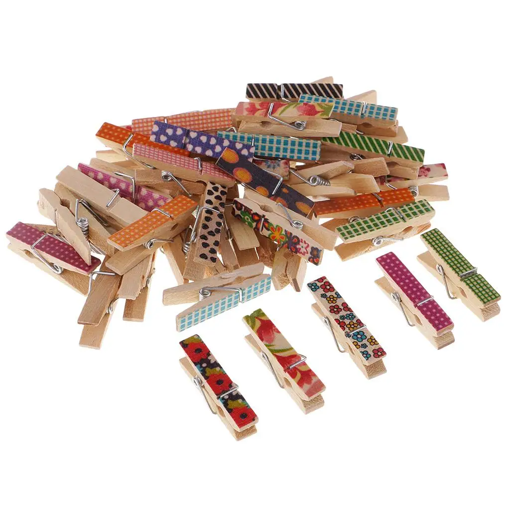 Patterned Wooden Clips DIY Christmas Ornaments Craft Materials for Scrapbook Crafts and Gift Decorating