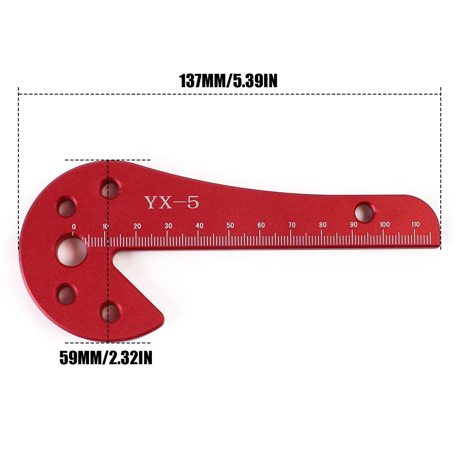 Aluminum Circle Center Finder, 45/90 Degree Positioning Ruler, Right Angle Positioning, Centerline Positioning, Measuring Ruler