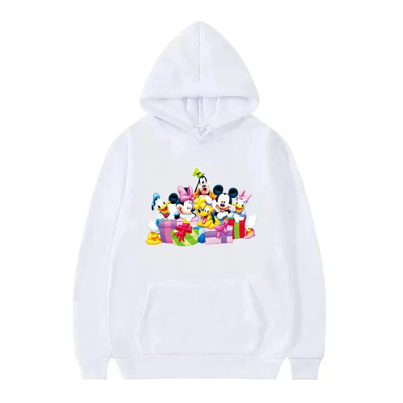 디즈니 미키 마우스 프린트 패턴 여성 스트리트웨어 그레이 가을 루즈 탑스 의류 풀오버 여성 저렴한 후디 남성 스웨트셔츠