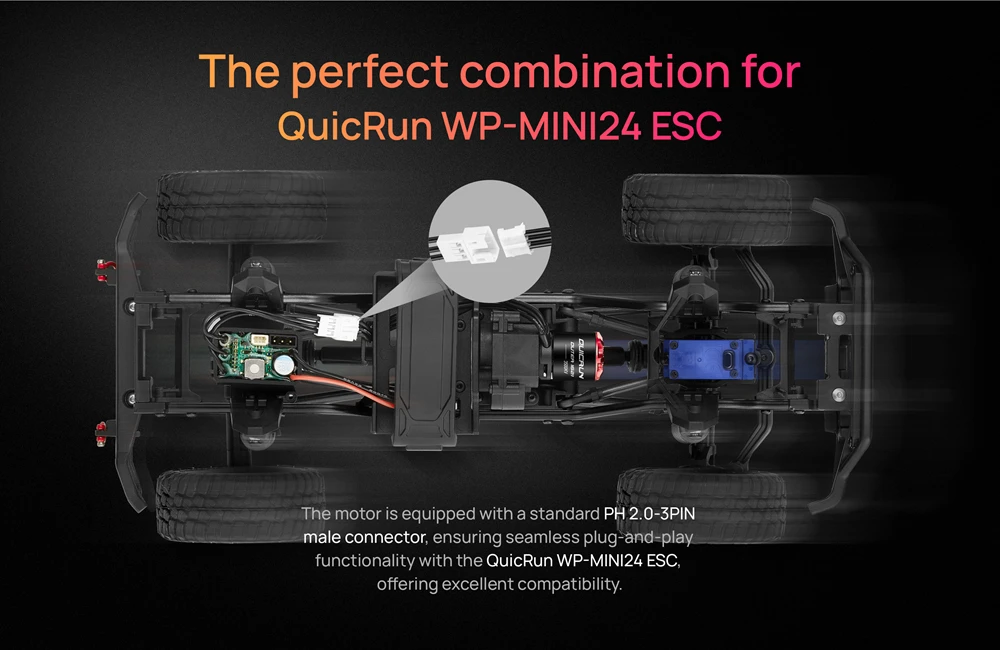 HOBBYWING QUICRUN WP-MINI24 25A ESC Outer 1621SL 3500KV Motor Brushless Sensorless Combo Per for 1/24 RC Model Car Crawler view 2