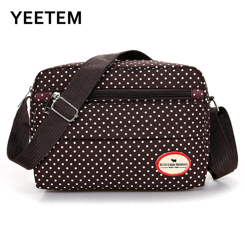 Women\'s Crossbody Bags Summer New Polka Dot Multicolor Printed Canvas Trend Shoulder Nylon Leisure Messenger Bag