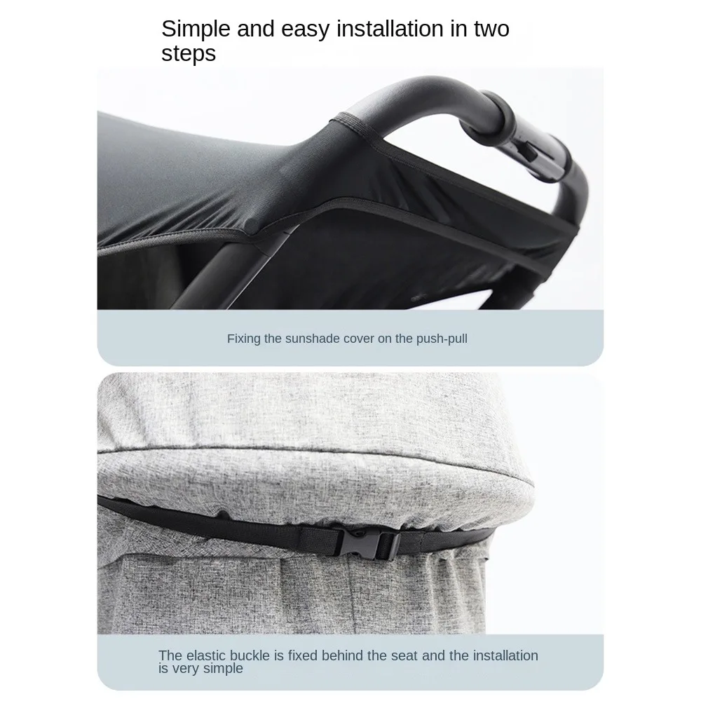 Universal Extended Baby Stroller Sunshade Cover Sunscreen Breathable Baby Pram Canopy Lightweight Anti-UV Pushchair Visor Travel