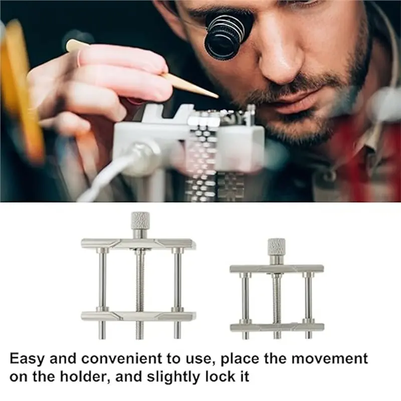 Movement Holder Metal Reversible Watch Case 3In1 Watchmaker Clamp Repair Tool 1.8/1.5/1 Inch