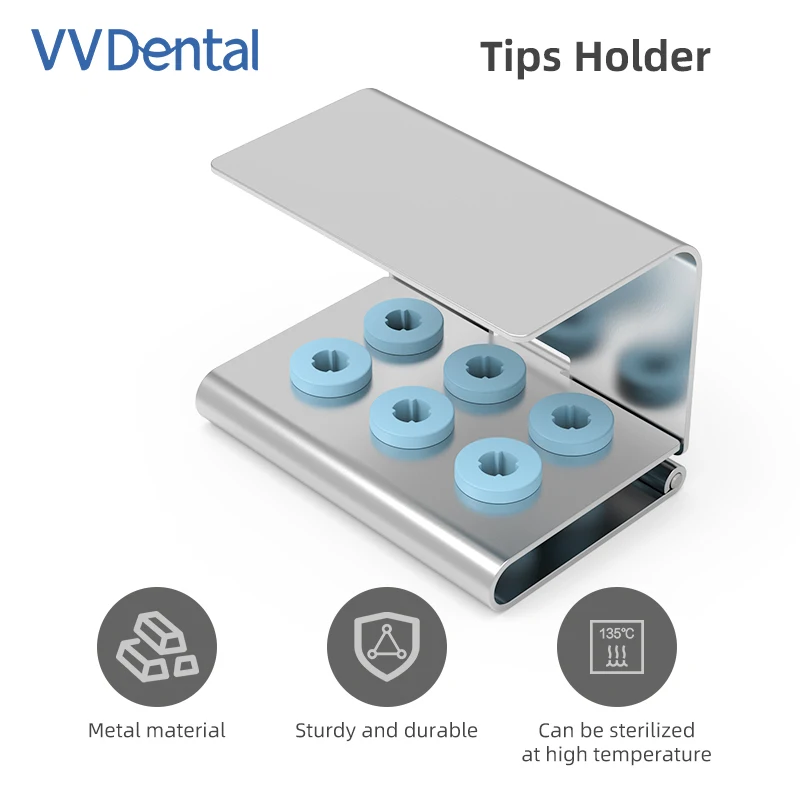 Dental Ultrasonic Scaler Tip Holder 6 Holes Stand Auotclavable Sterilizer Case Disinfection Storage Box for Woodpecker/Satelec