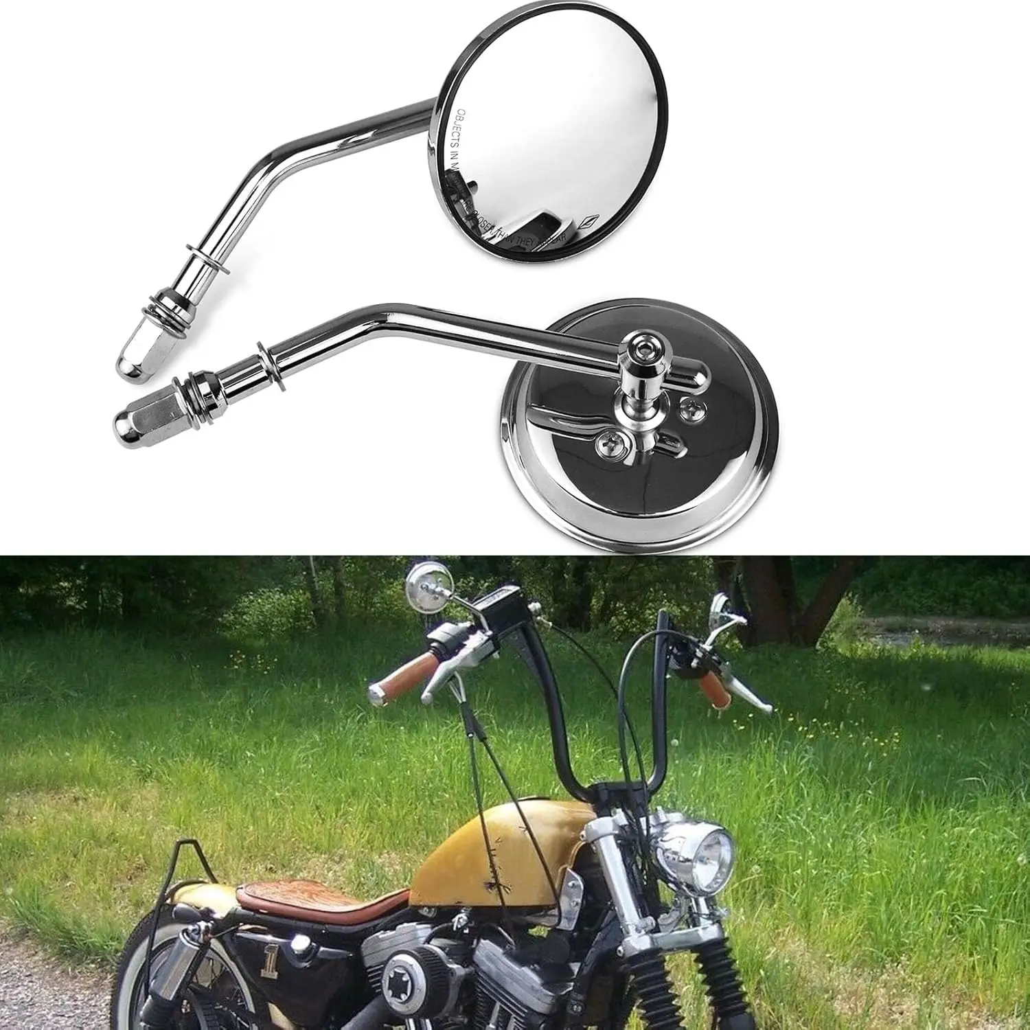 Motorcycle Round Rearview Mirror Side Mirrors Retro Rear Mirrors For Harley Dyna Bobber Chopper Sportster Old School Touring M8