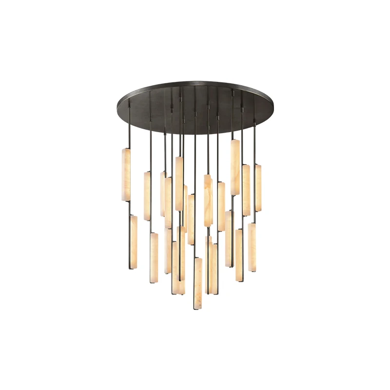 

Dimmable LED American Marble Design Black 2025 Chandelier Lighting Lustre Alabaster Suspension Luminaire Lampen For Living Room