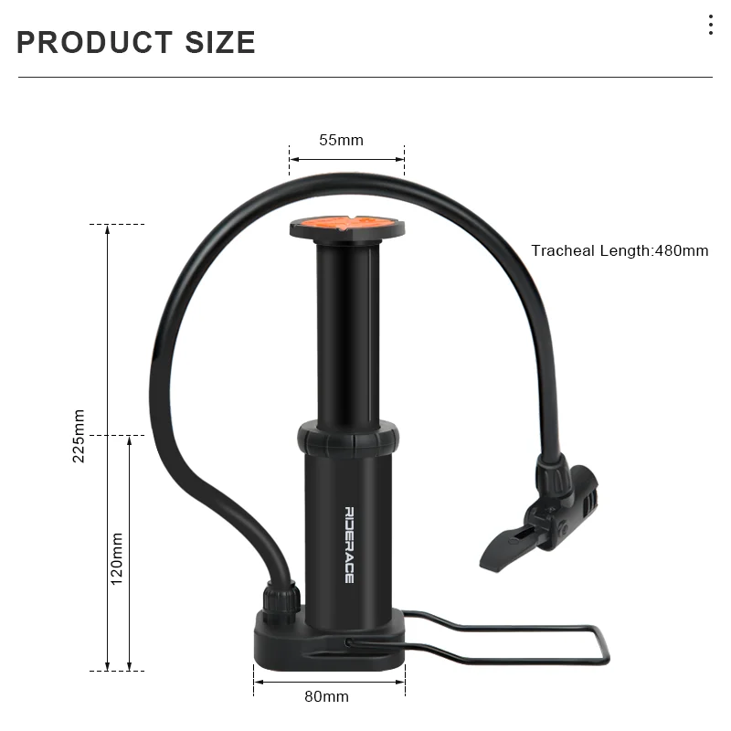 Bomba de pie para bicicleta – Válvulas Presta y Schrader ultraligera - imagen 4