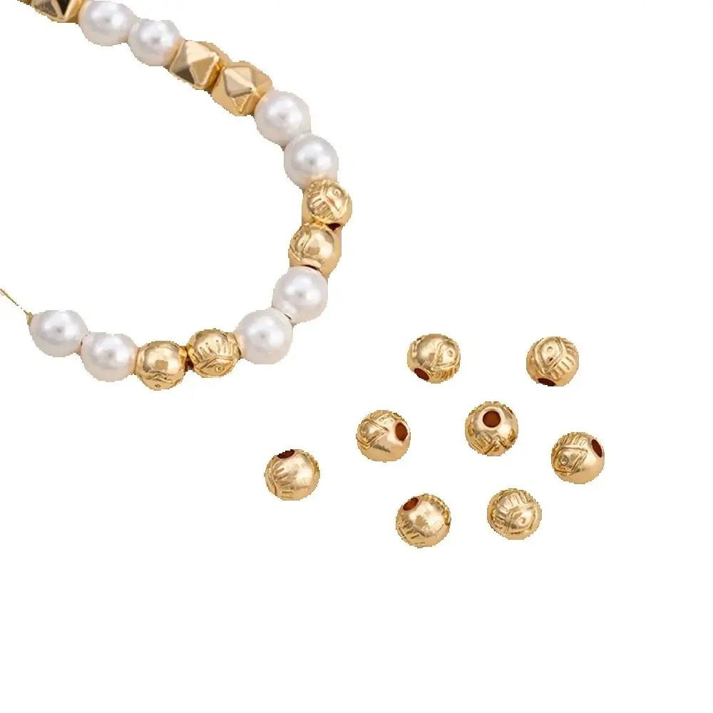 

14K Gold-encrusted Square Beads Heart-shaped Meteorite Round Partition Beads Patterned Bucket Beads Diy Jewelry Matching Beads