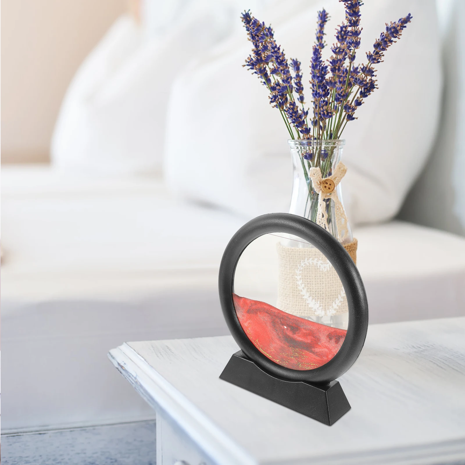 

Hourglass Ornaments Sand Painting Decor Desktop Moving Water Quicksand Picture 3D Quicksand Art Decoration for Office