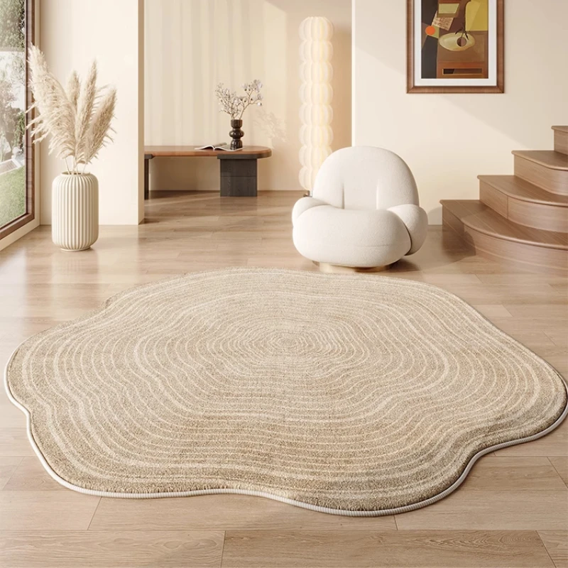 

French Style Carpets for Living Room Fluffy Soft Study Rug Irregular Shapes Bedroom Decor Carpet Thick Plush Cloakroom Floor Mat
