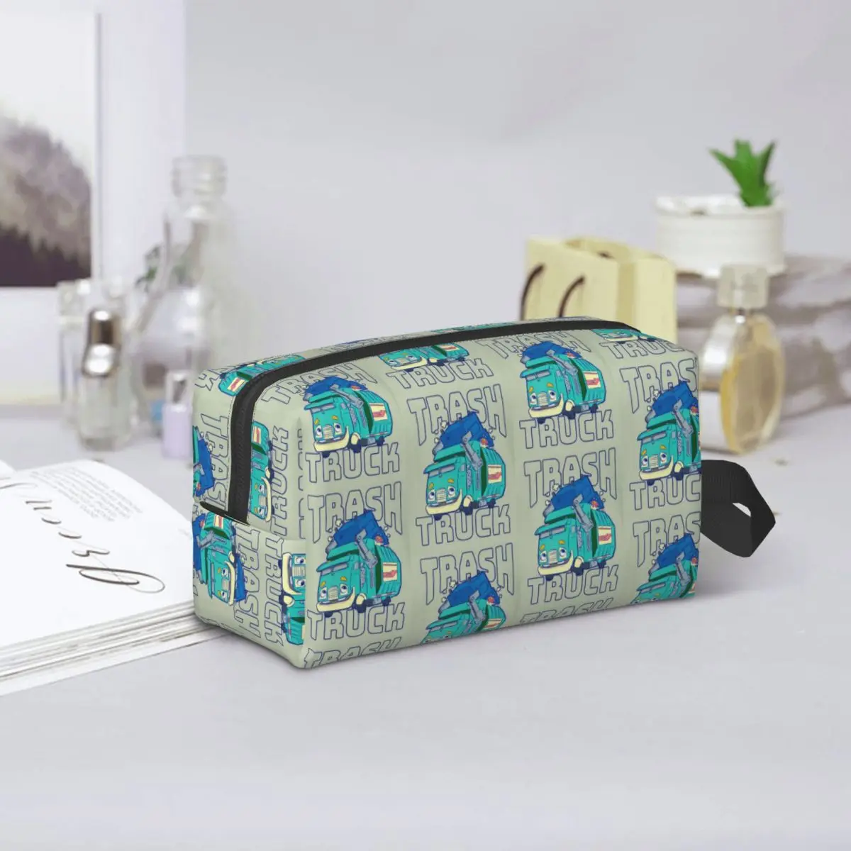 Trash Truck Cartoon Netflix Makeup Bag Cosmetic Organizer Storage Dopp Kit Toiletry Cosmetic Bag Women Beauty Travel Pencil Case
