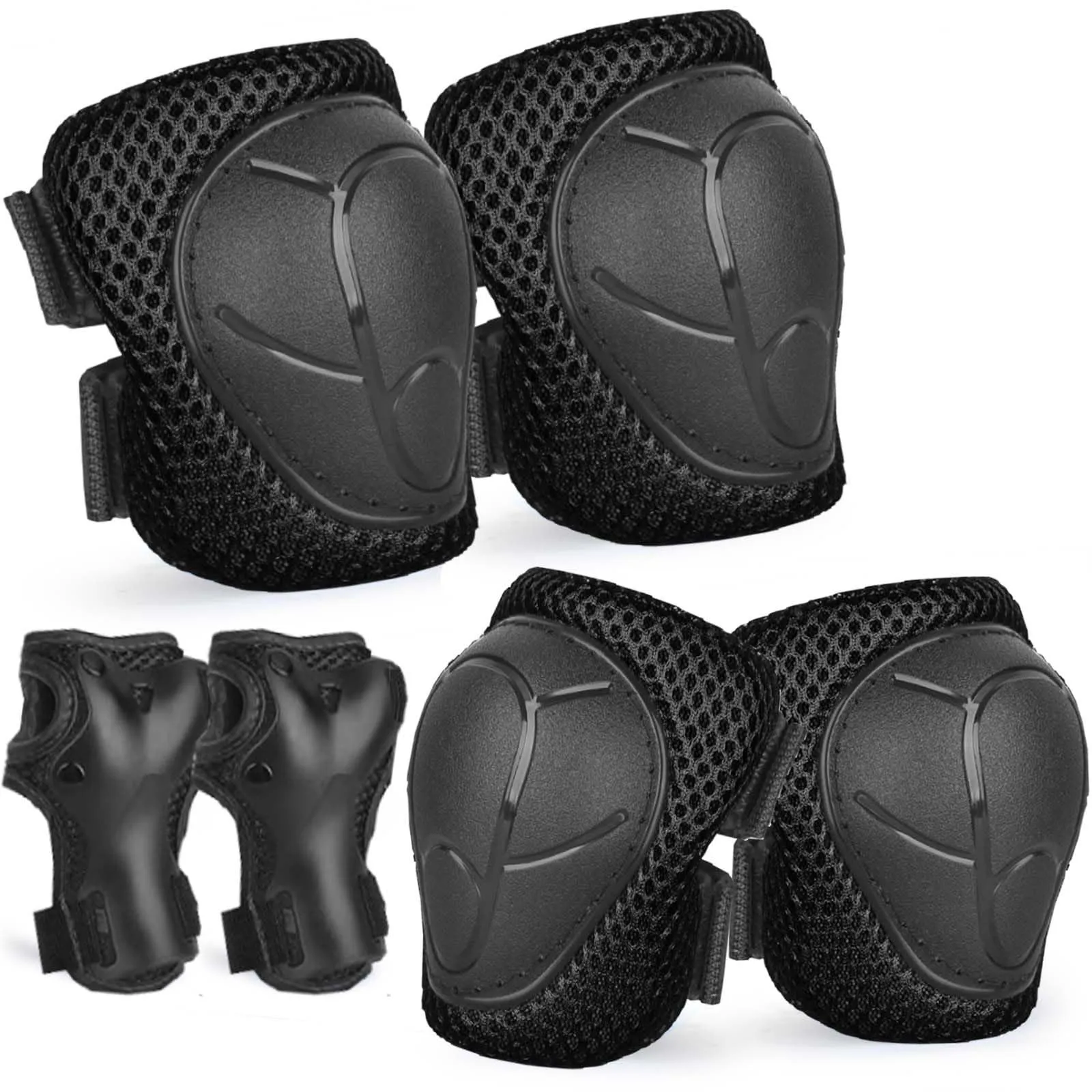 

Kids/Youth Knee Pads and Elbow Pads Set for Kids 3-14 Years Adjustable Knee Pads, Elbow Pads, Wrist Guards Skateboard Skating Sk