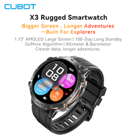 Cubot X3, Sport Waterproof Smartwatch, 1.73-inch AMOLED Display, Bluetooth Calls, 900mAh Battery, Blood Oxygen, Fitness Tracker
