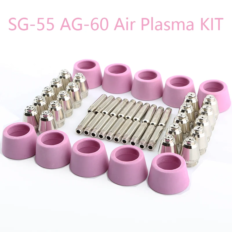 25pcs /50pcs /Lot SG 55 AG 60 Plasma KIT Plasma Nozzles, Plasma TIPS, for Plasma Cutter CUT50A 60A Cutting Machines