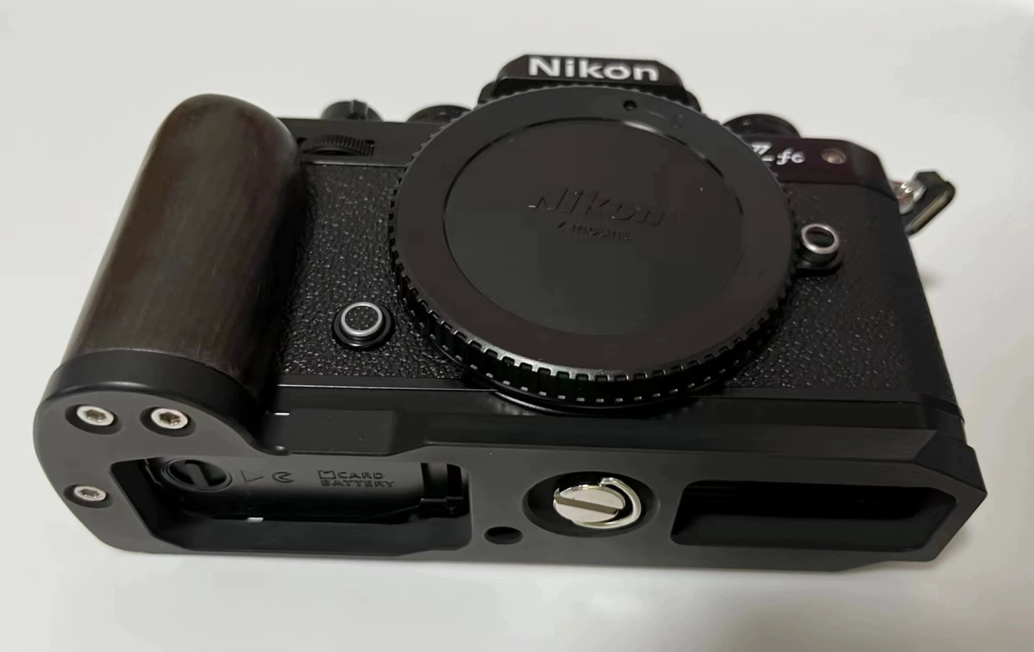 wooden L Type Bracket Tripod Quick Release Plate Base Grip Handle For NIKON ZFC z-fc Digital Camera Arca-Swiss RSS thumb rest