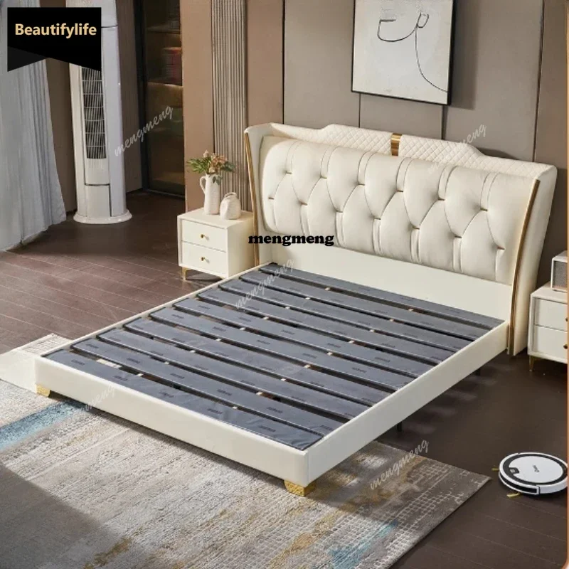 

D80 Queen Frame Double Bed Simple King Size Pretty King Size Living Room Double Bed Luxury Modern Cama De Casal Bedroom Furnitur