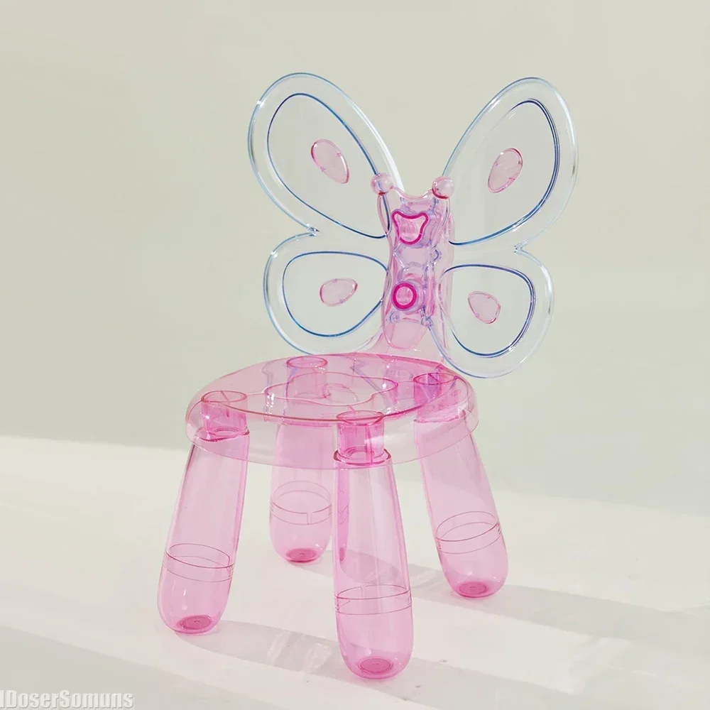 Butterfly Children's Chair Candy Color Princess Baby Stool Learning Chair Birthday Children's Day Gift Hair Washing Bath Stool