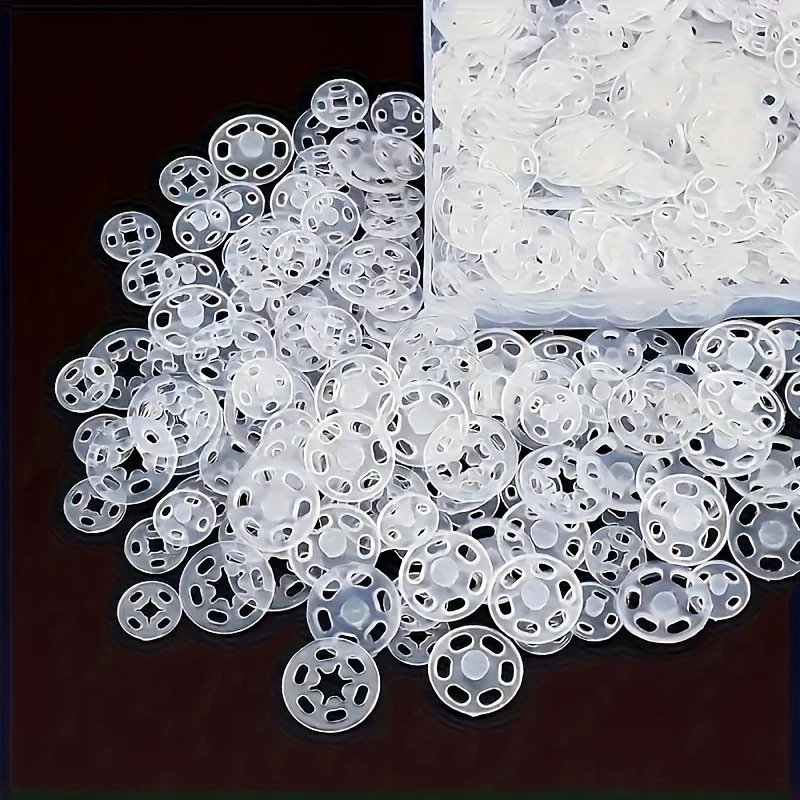 50pcs Set of Transparent Invisible Buttons, Durable Round Snap Buttons Suitable for Sewing DIY Clothing, Garments, Shirts