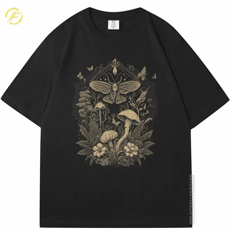 

Cute Fairycore Floral Moth Aesthetic Men Women Graphic Oversized T-Shirt Magliette Uomo Firmate ماركات Топ Летний Short Sleeve