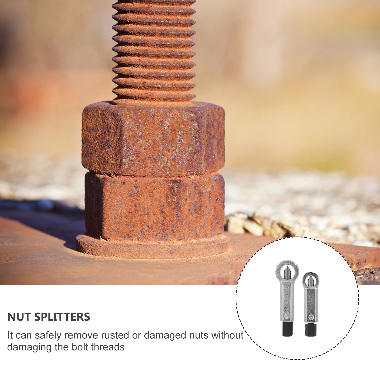 

2Pcs Nut Splitter Heavy Duty Steel Mirror Polished Rusty Nut Remover Extractor Tool for Corroded Damaged Nuts Workshop Auto