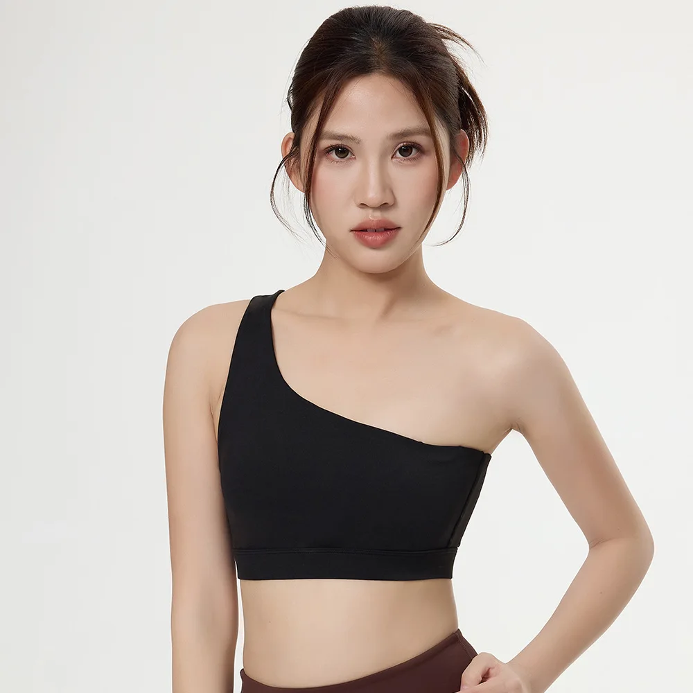 Women Sports Bra Push Up Fitness Bra One Shoulder Shockproof Yoga Bra Yoga Running Bra Sexy Vest Female Stretch Sports Underwear