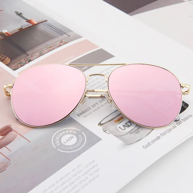TOYEARN Vintage Oversized Pilot Sunglasses Women For Men Fashion Brand Designer Metal Frame Trending Mirror Sun Glasses UV400