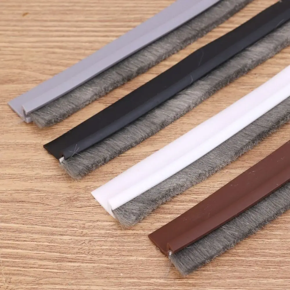 1M Self Adhesive Door Bottom Sealing Strip Dust-proof Flexible Anti-Insect Length Adjustable Door Bottom TPE Silent Brush