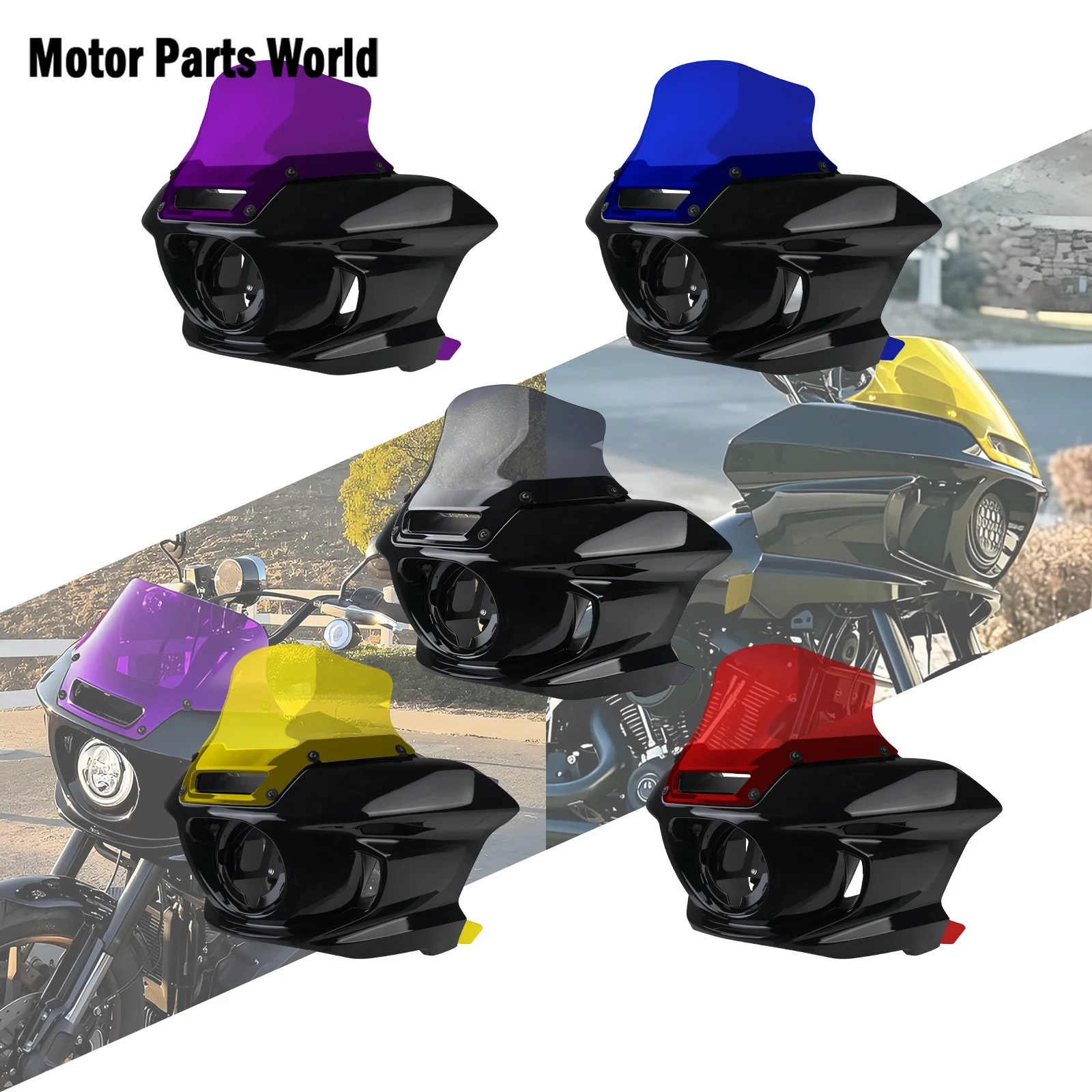 Motorrad-Frontscheinwerfer-Verkleidungsabdeckung Montage-Kit Windschutzscheibe für Harley Softail 2018-Up Breakout Low Rider S ST