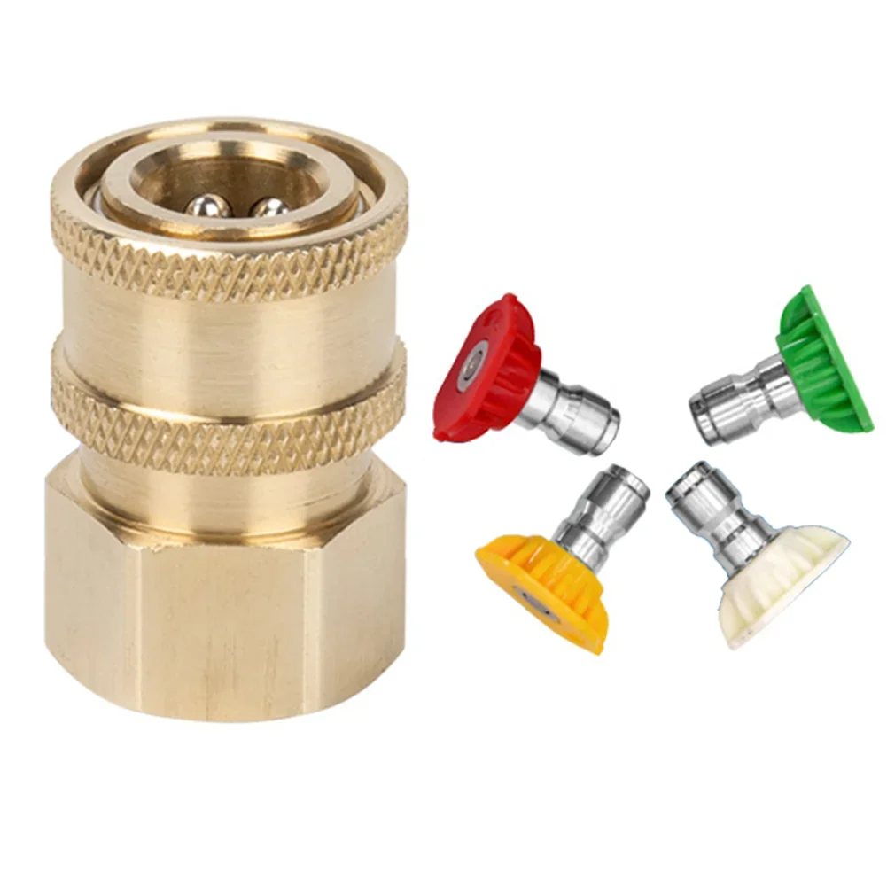 High Pressure Washer Hose Car Wash Nozzle Adapter Brass Quick Connector Foam Pot Plug Core Conversion