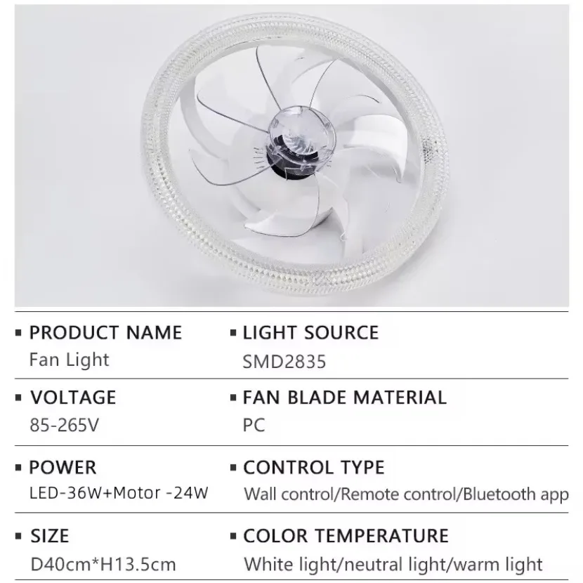 Nowy wentylator sufitowy LED 6th Gear z inteligentnym pilotem aplikacji Ściemnianie Sypialnia Studium Balkon Wewnętrzny wentylator domowy