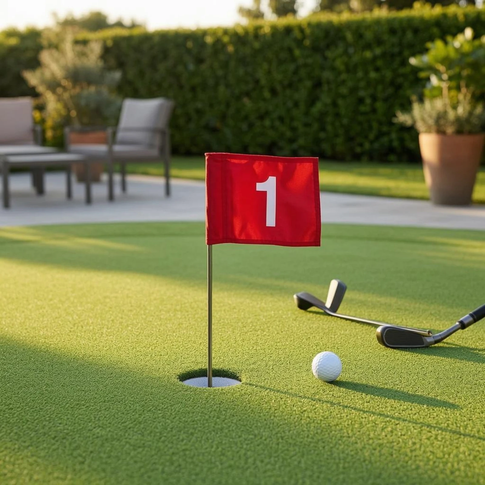 

Rectangular Fabric Golf Flag with Stitched Edges Backyard Sports Marker Target Flag for Practice Green Putting Area