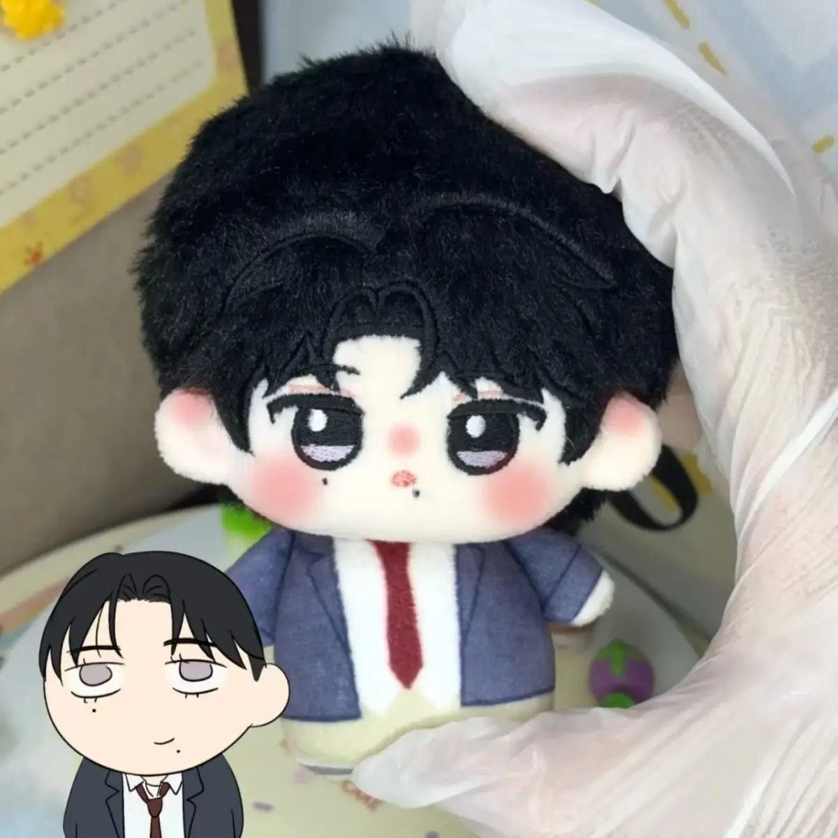 

Stuffed 10cm Korean BL Manhwa Backlight Han Seoyeon Baek Youngwoon Plush Toy Cute Nunu Doll Body Backpack Pendant Keychain Gifts