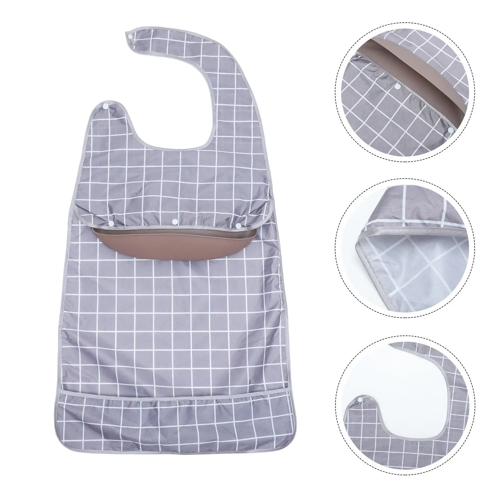 Large Waterproof Adult Bib for Seniors Reusable Washable Folding Dinner Bib Wear-Resistant Skin-Friendly Eating Accessory