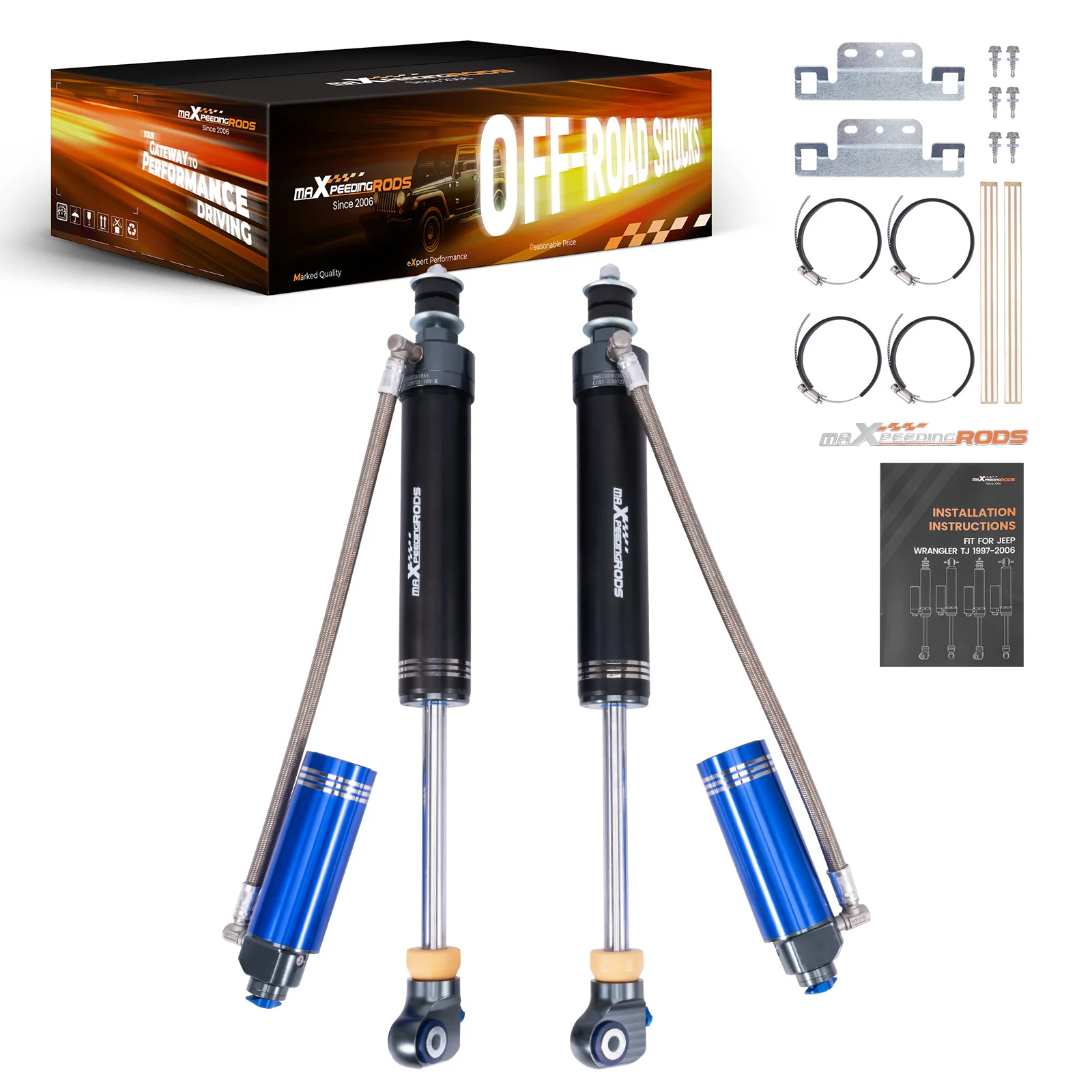 X3 Series Rise 0-1.5 Inches Off-road Rear Shock W/ Reservoir 10 Way Damper for Toyota Tundra 2007-2021