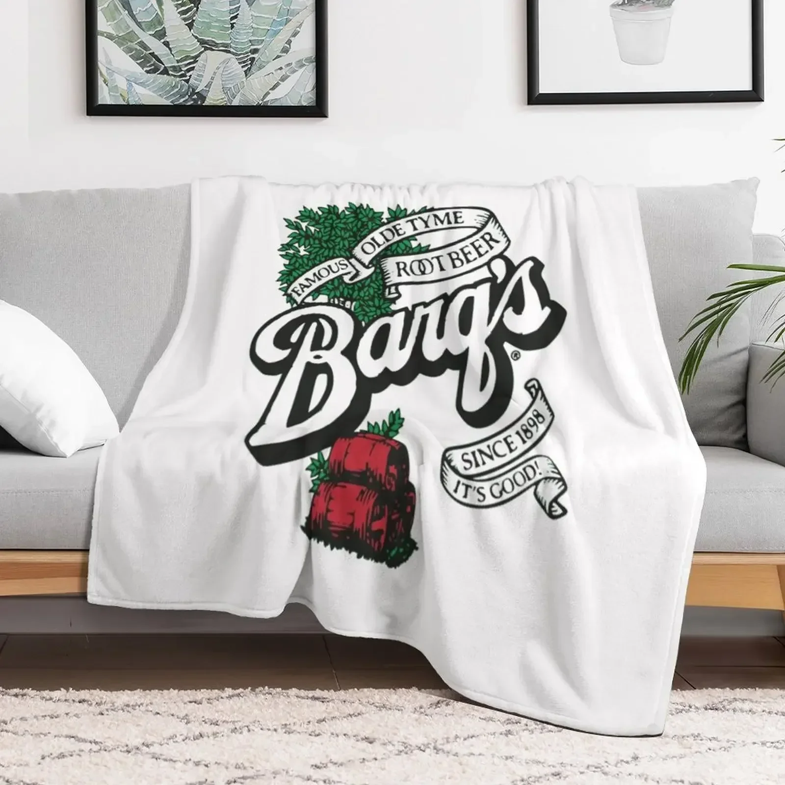 Barq's Root Beer Logo Classic T-Shirt Throw Blanket Bed covers Furrys Blankets