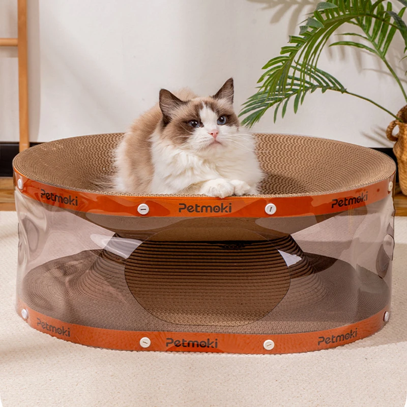 

New Hot Selling Double-Layer Transparent Cat Nest Tunnel Non-Scratch Corrugated Paper Scratching Board Wear Resistance