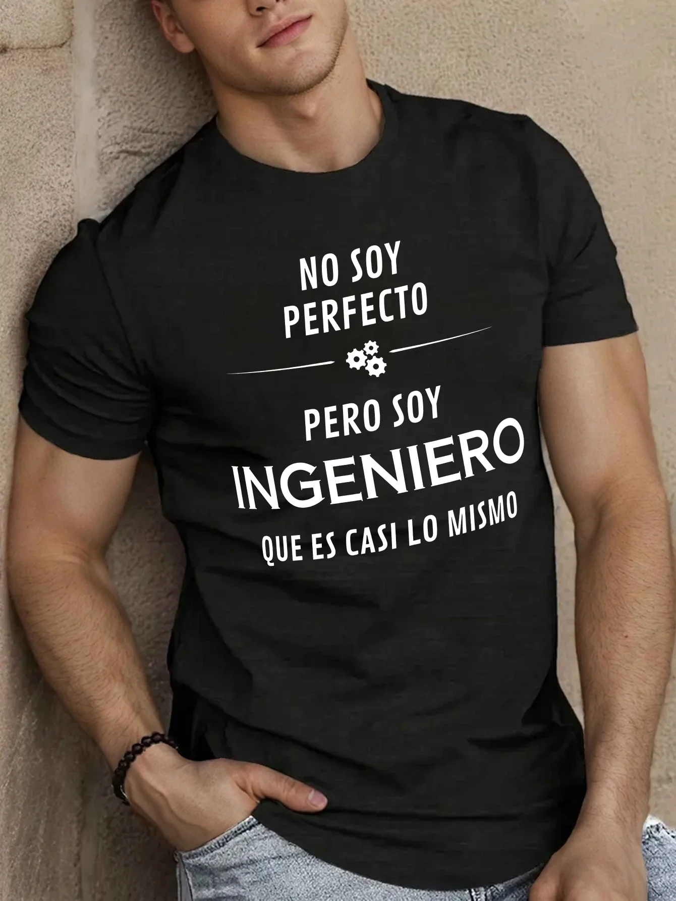 Fun Spanish men's short-sleeved T-shirt summer T-shirt top