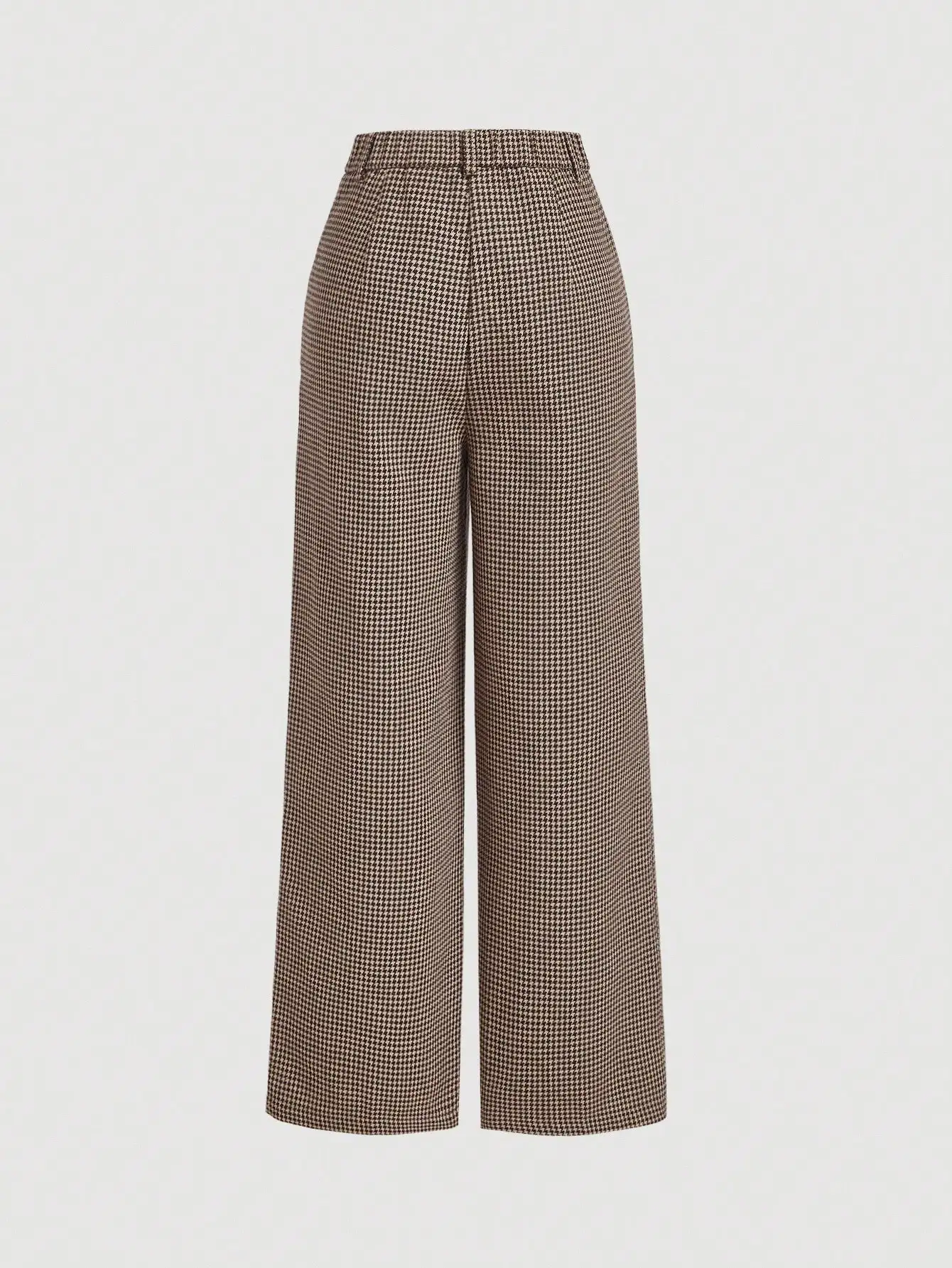 

Houndstooth Wide Leg Pants With Front Pocket Business Casual Women