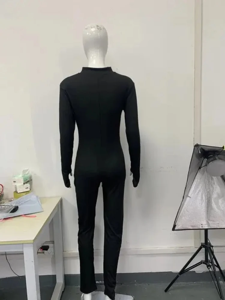 Modieuze sexy slanke casual jumpsuit harajuku esthetische retro effen punk rits jumpsuit y2k streetwear gothic klassieke bodysuit