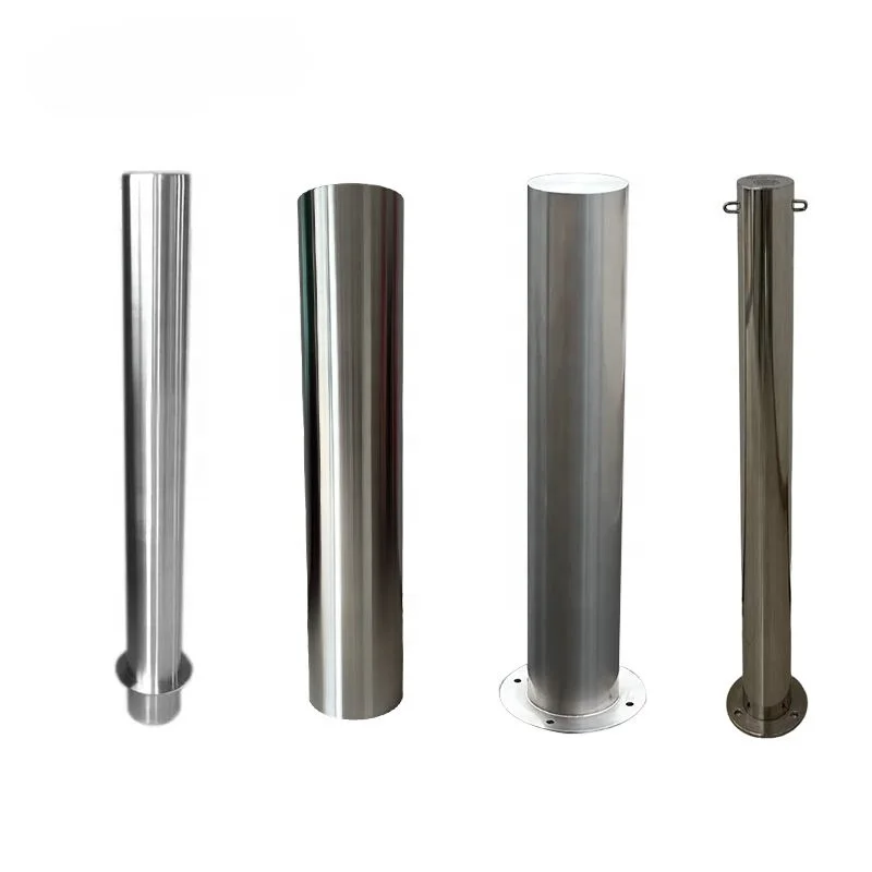 Car Park Bollards Reflective Traffic Barrier Customized Stainless Steel Bollard Warning Fixed Bollard Security Poles