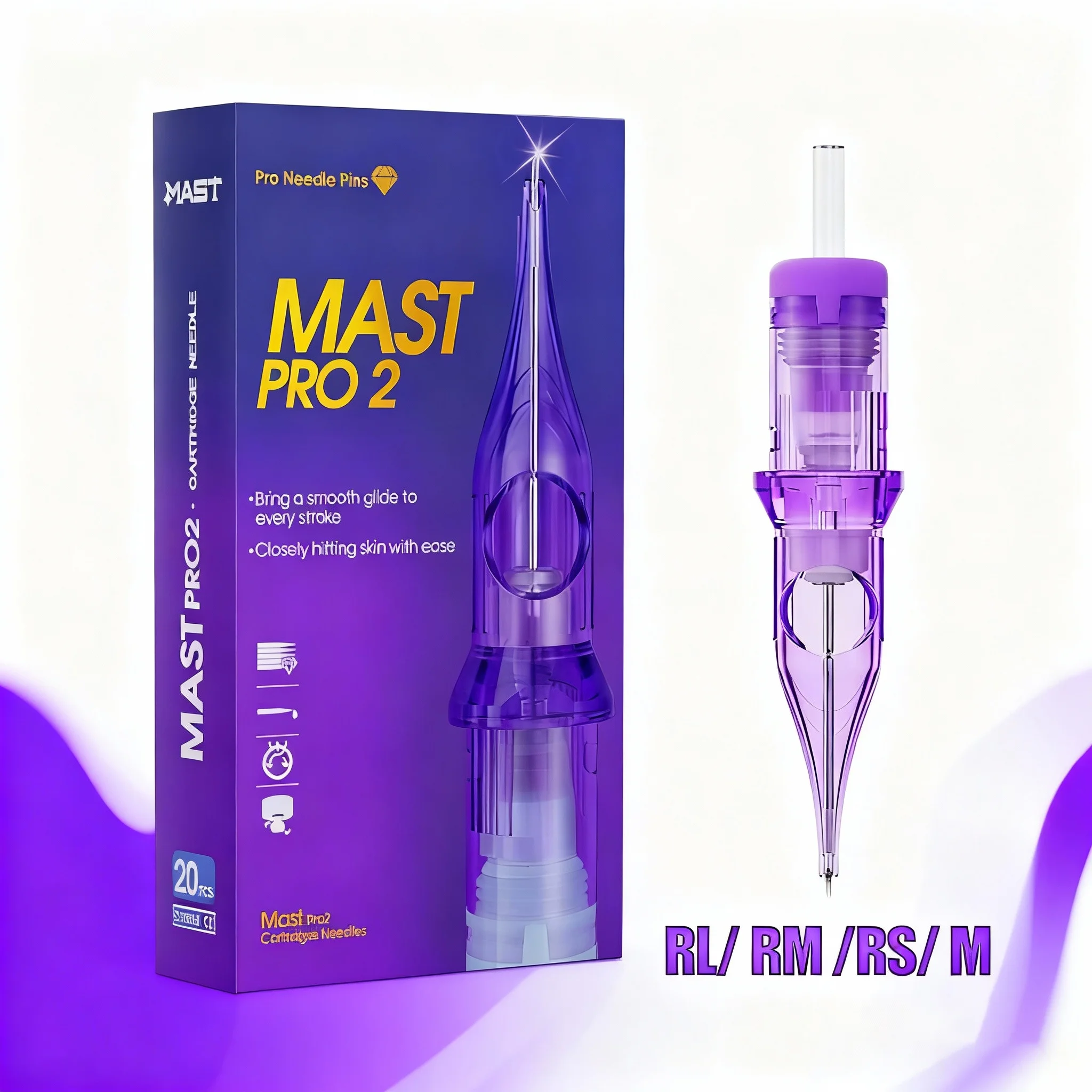 

Mast Pro 2 Tattoo Needles Cartridge RL/RS/RM/M 20pcs Pack 0.18/0.25/0.30/0.35mm for Permanent Makeup And Body Art Tattoo Supplie