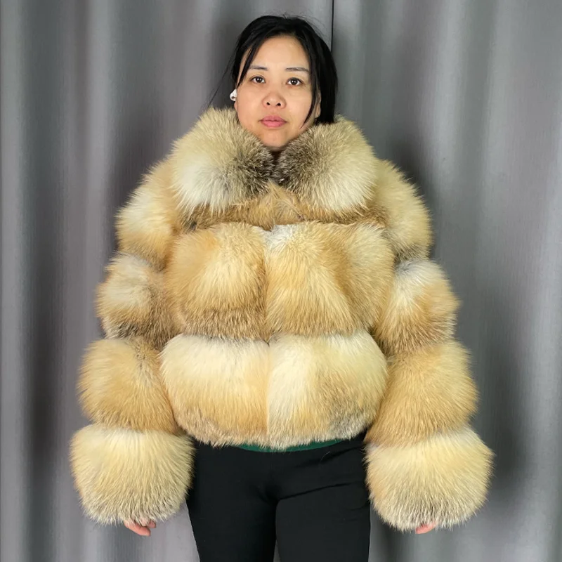 本物のジンダオ産フォックスファーコート レディース ファーコート スタイル サイズ カスタム対応 ファッション婦人服