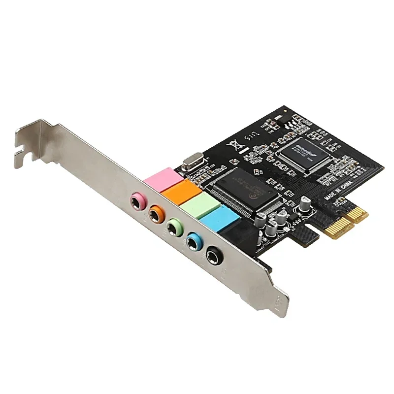 

Звуковая карта PCIE 5,1 канала CMI8738 Чипсет Аудио цифровая звуковая карта PCI Express Низкопрофильный кронштейн Компоненты настольного компьютера