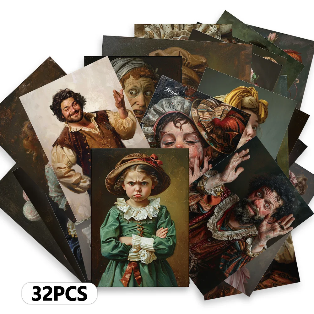 

32pcs,quirky palace characters,postcards,decorations/greeting cards/postcards, high-precision printing, collectible and mailable