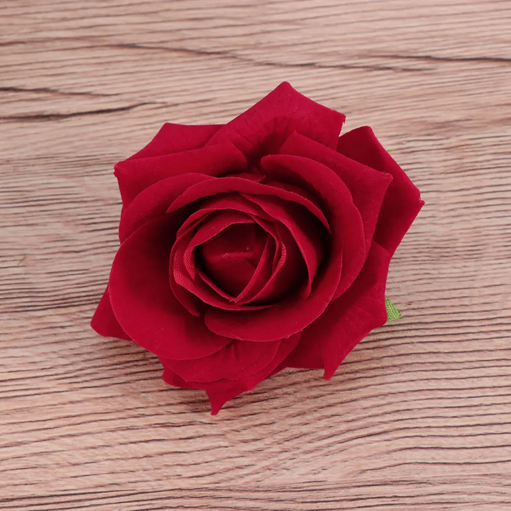 

4pcs Artificial Flower Hair Pins Red Rose Brooches Clip On Flowers Versatile Accessory Women Bridal Silk Floral Ornament Travel