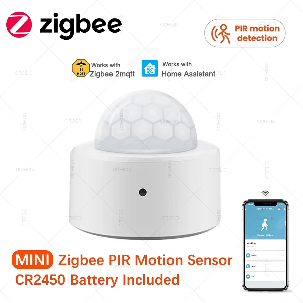Zigbee Human Motion Sensor Smart Home Mini PIR Motion Sensor Detektor podczerwieni Security Smart Life współpracuje z Alexa Gateway Z2M