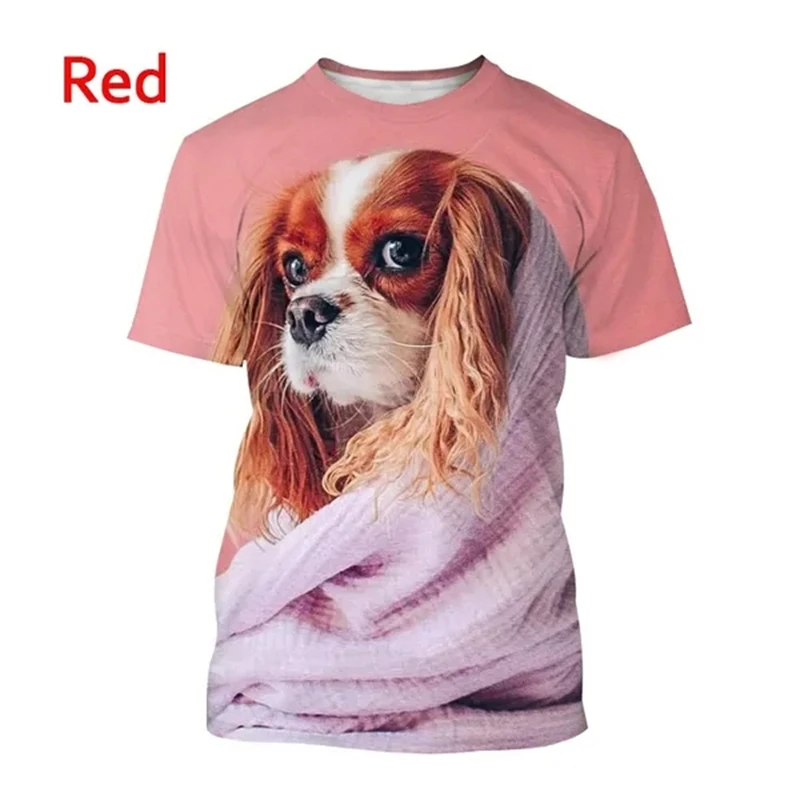 Beautiful Cavalier Dog 3D Printed T-Shirt King Charles Spaniel Fashion MenWomen\'s Personality Hip Hop Casual T Shirt Tees Tops