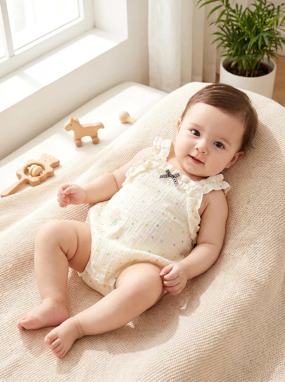 Summer Baby Bodysuits and One-pieces Colorful Dots Baby Clothes Cotton Bodysuit for Newborns Toddler Outwear