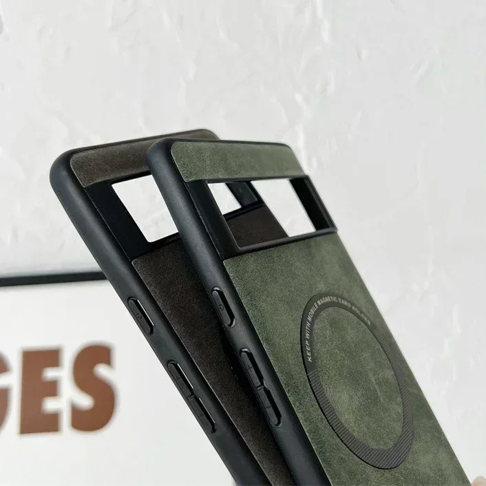 Luksusowe, miękkie, skórzane etui Magsafe dla Google Pixel 7 8 Pro 6 XL 7A 6A Magnetyczne ładowanie bezprzewodowe Wstrząsoodporna tylna obudowa